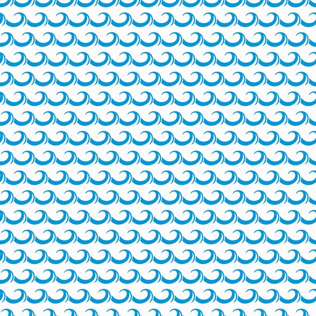 Mar y océano azul ondas patrón de vector transparente