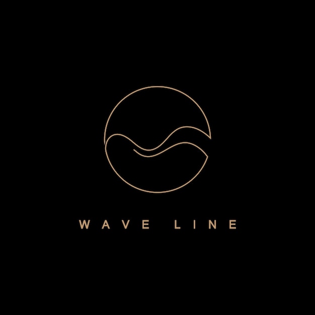 mar océano ola línea logotipo simple estilo monolínea vector icono símbolo ilustración