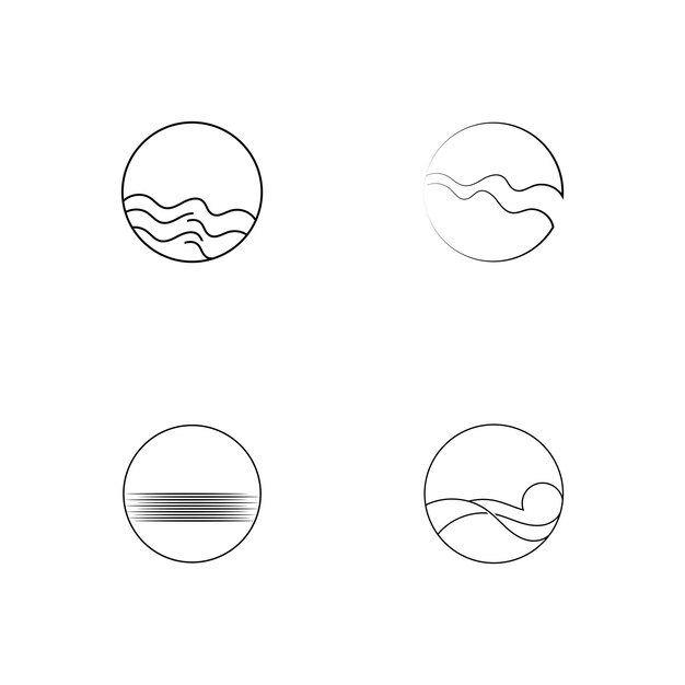 mar océano ola línea logotipo simple estilo monolínea vector icono símbolo ilustración