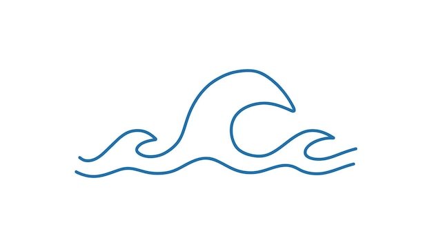 Mar ola Doodle océano curl olas Vector marino contorno boceto
