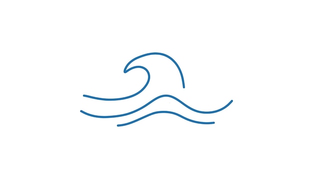Mar ola Doodle océano curl olas Vector marino contorno boceto