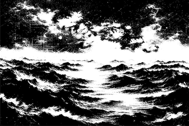 Un mar tempestuoso bajo un cielo oscuro
