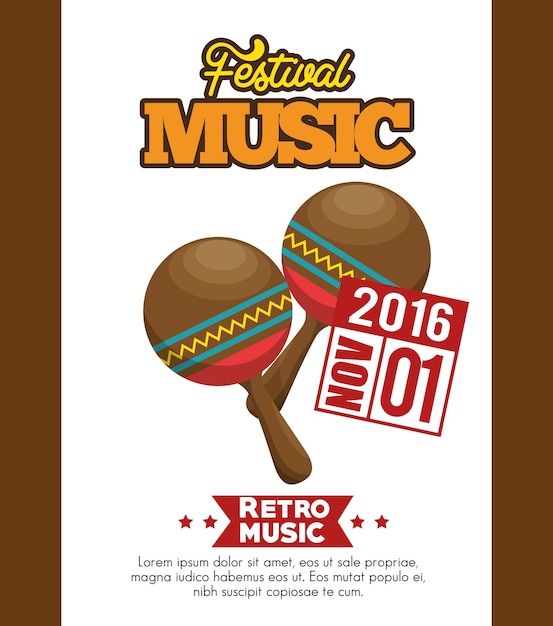 Vector maracas icon festival music poster