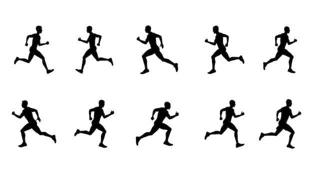 Maratón Correr Silueta Secuencia Correr Movimiento Atleta Sprint Animación
