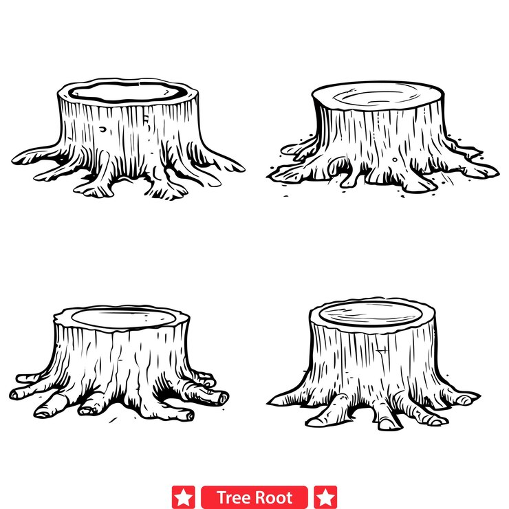 Vector maravillas de la naturaleza que inspiran patrones de raíces de árboles para proyectos creativos