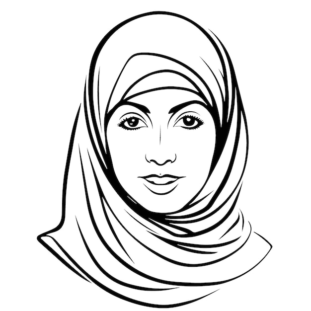 Maravillosa y encantadora mujer musulmana vector