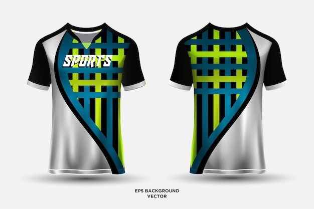 Maravilloso diseño de camiseta adecuado para carreras deportivas, juegos de fútbol y vectores de deportes