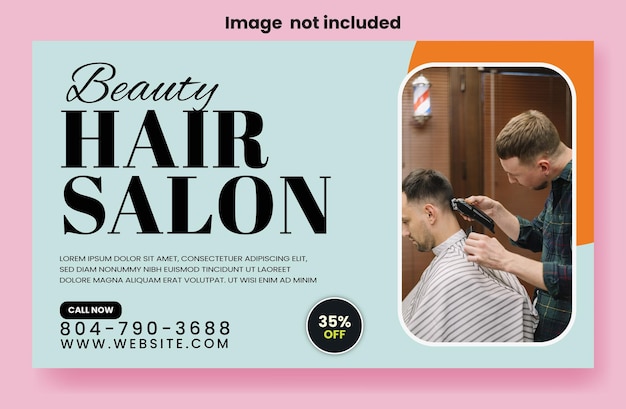 Maravilloso diseño de plantillas para banners web de salones de peluquería