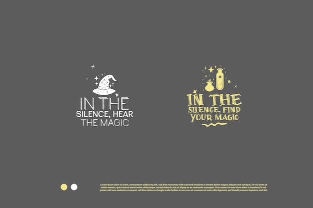 maravilloso Magic Quote Logos obras de arte de estilo clásico