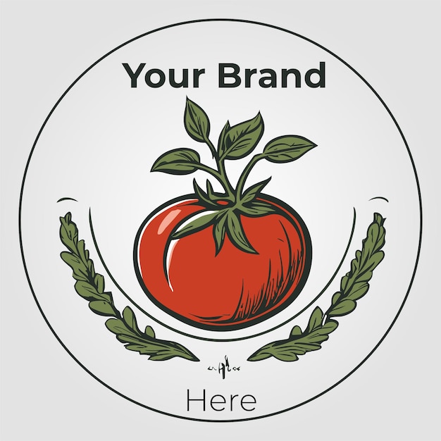 Vector marca agrícola profesional para tomates y empresa agrícola.