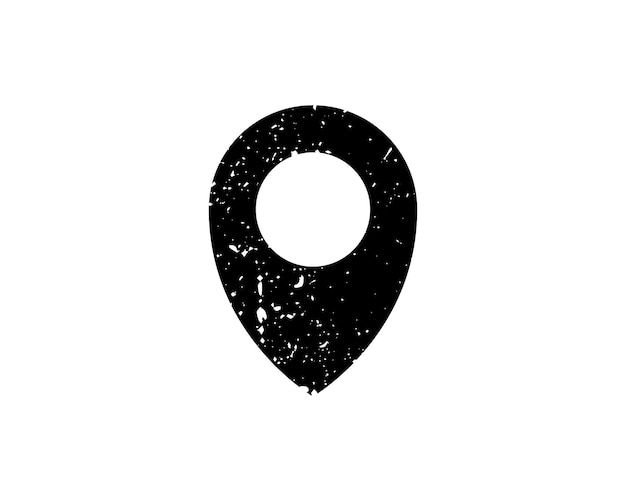 Marca de agua de sello de goma de orientación geográfica Símbolo de vector de icono con diseño grunge y textura de corrosión Signo de tinta negra rayado sobre un fondo blanco
