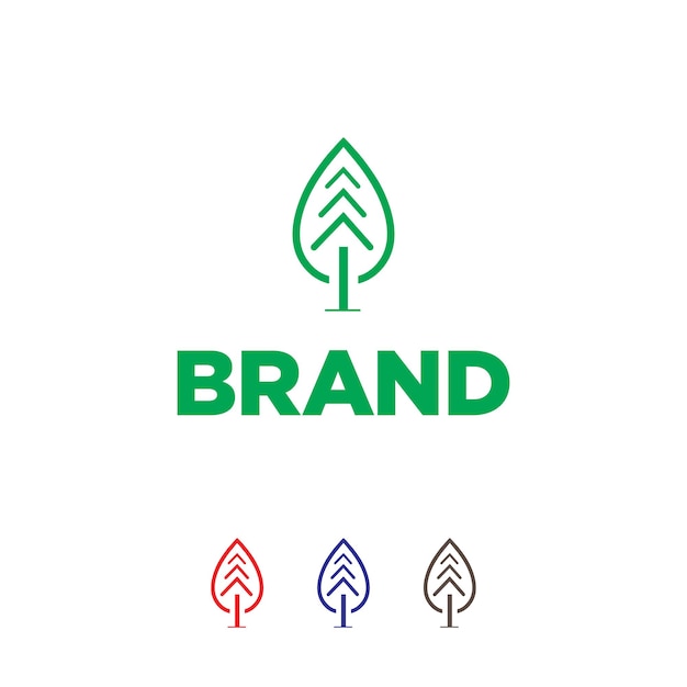 Vector marca de árbol diseño de logotipo de vector minimalista