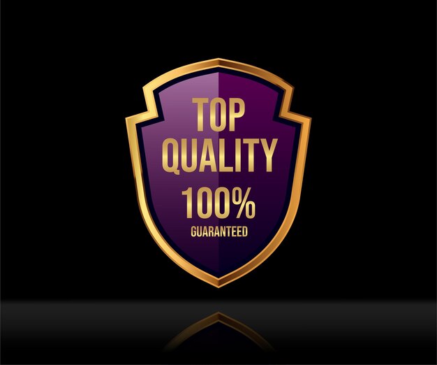 Marca de calidad superior 100 por ciento garantizado lujo y elegante diseño de escudo púrpura dorado