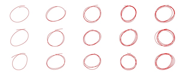 marca de círculo rojo dibujo a mano del borde boceto de garabateo vacío