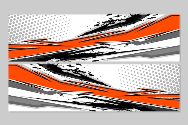 Marca de coche de carreras con adhesivo de envoltura de carreras o plantilla de diseño de librea Vector Premium EPS 10