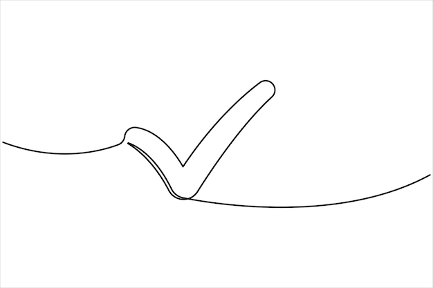 Marca de comprobación de arte de línea simple