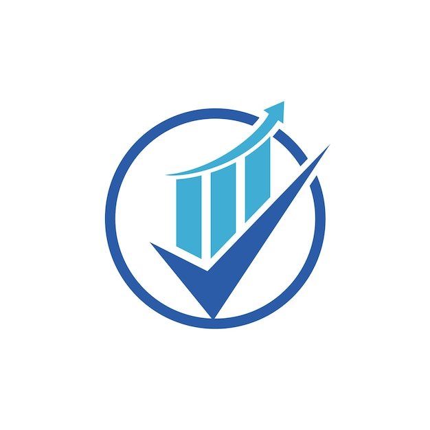 Marca de comprobación para la contabilidad del mercado de valores modelo de diseño de logotipo vectorial analítico