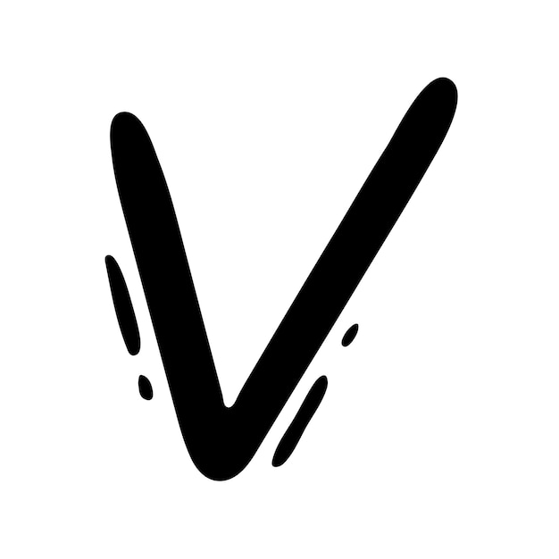 Marca de comprobación dibujada a mano aprobación dibujo boceto signo sí concepto ok elemento de diseño