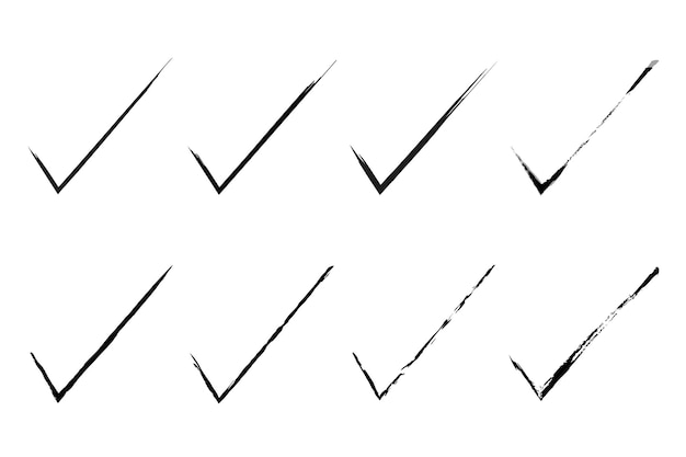 Marca de comprobación de Grunge Marca de verificación de comprobación hecha con un trazo de grunge