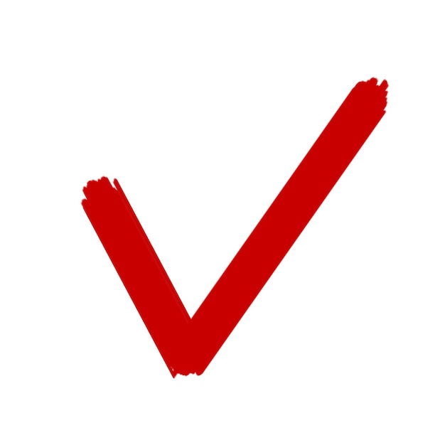 Marca de comprobación roja