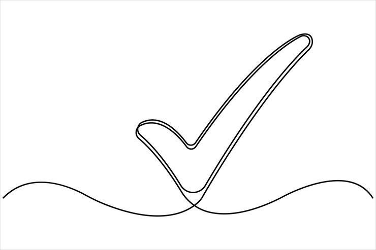 Vector marca de comprobación simple en una línea