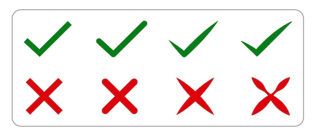 Marca y cruza símbolos en estilos planos diseño vectorial libre