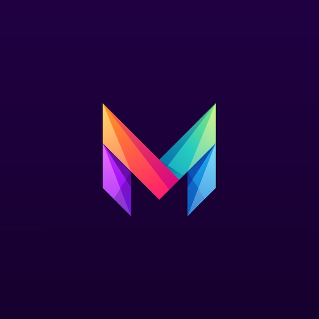 Marca de diseño de logotipo colorido letra M