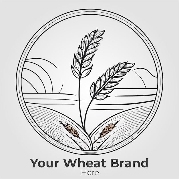 Marca de la empresa agrícola de trigo para el diseño profesional