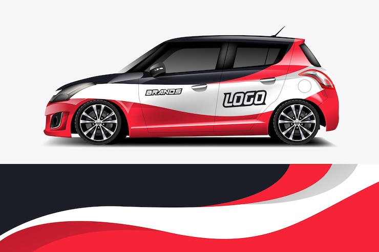 Marca de la empresa Diseño de envoltura de calcomanía de coche vector Diseño de kit de fondo de carreras de rayas abstractas gráficas