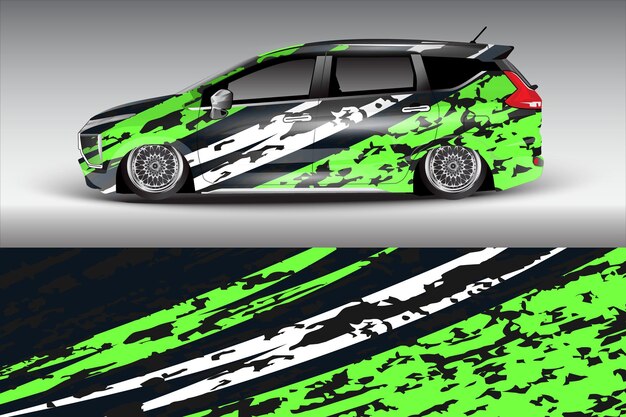 Marca de la empresa Diseño de envoltura de calcomanía de coche vector Fondo de carreras de rayas abstractas gráficas