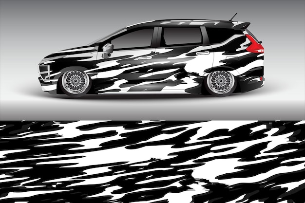 Marca de la empresa Diseño de envoltura de calcomanía de coche vector Fondo de carreras de rayas abstractas gráficas