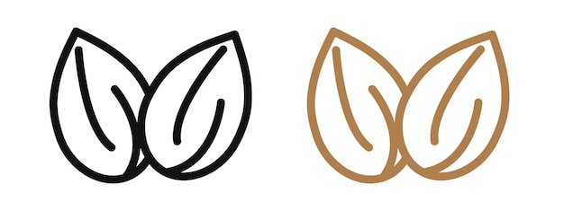 Marca de icono de almendra en el estilo de relleno