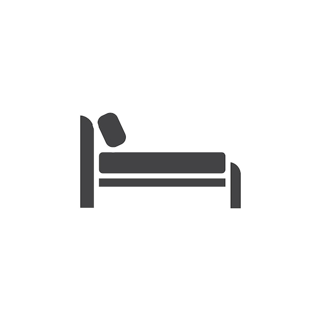 Marca del icono de la cama en estilo de relleno