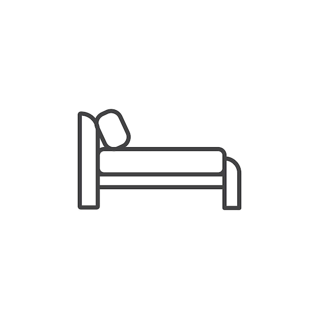 Marca del icono de la cama en estilo de relleno