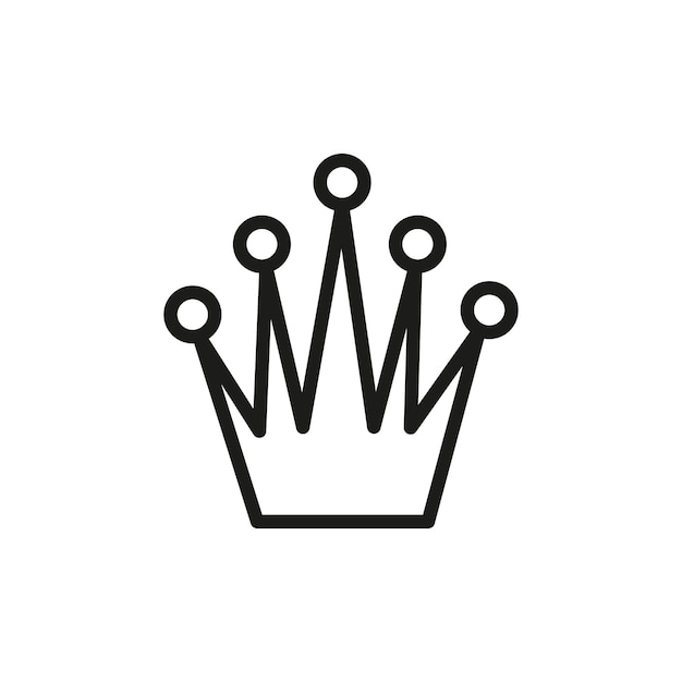 Marca del icono de la corona en estilo de contorno