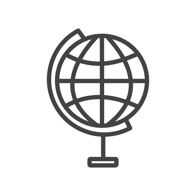 Marca de icono del globo en estilo llenado