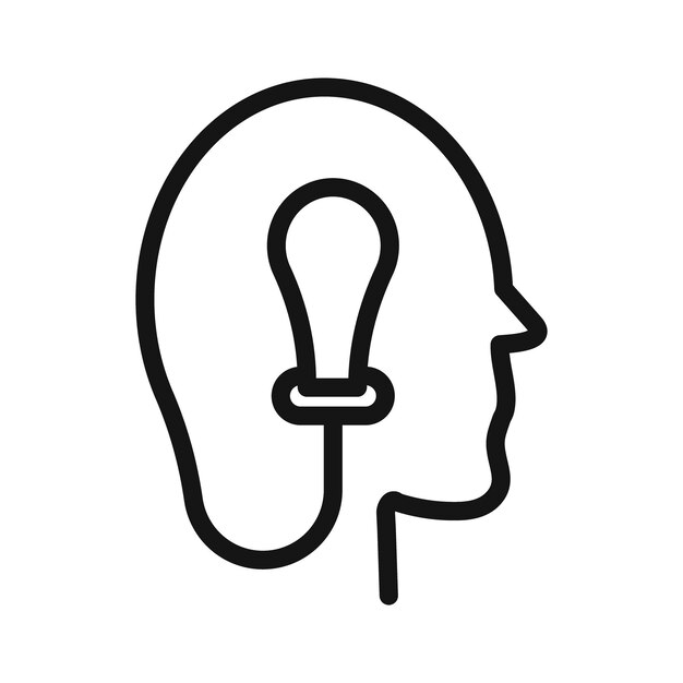 Marca de icono de pensamiento en estilo llenado