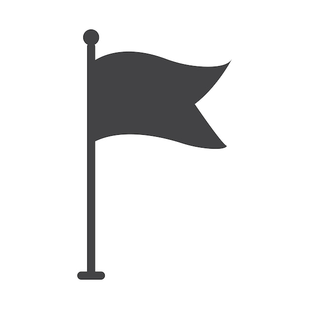 Marca del ícono del símbolo de la bandera en estilo llenado