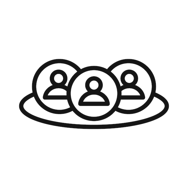 Marca de icono de trabajo en equipo moderno en estilo llenado