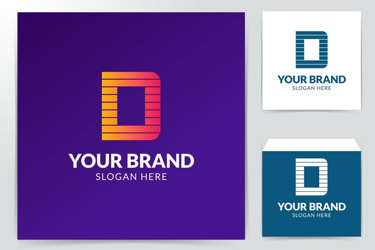 Marca de identidad corporativa D plantilla de diseño vectorial de logotipo