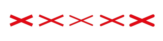 Marca incorrecta cruz ancha roja x signo vector ilustración aislada