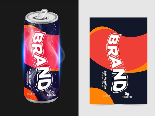 Marca de latas de refresco y diseño de laboratorio