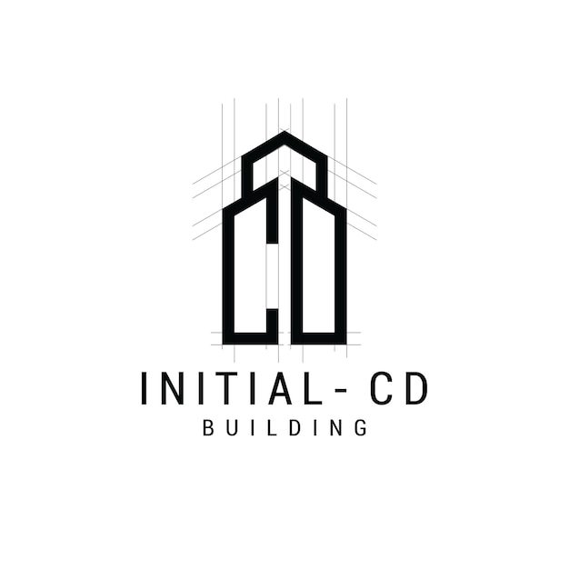 Marca de letras CD Logotipo creativo