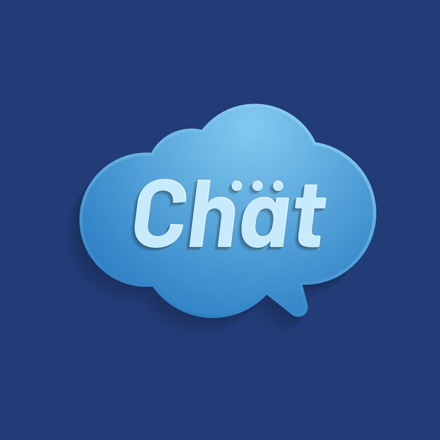 Marca de letras de chat en el icono de la nube de chat signo vectorial del logotipo