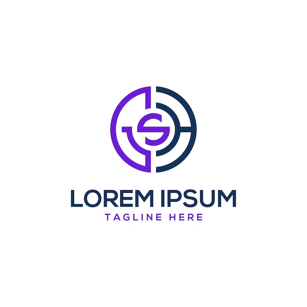 Marca de letras GSH forma de círculo monograma diseño de logotipo concepto minimalista moderno arte creativo