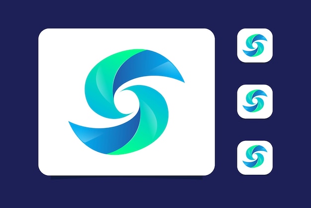Marca del logotipo abstracto de la letra S