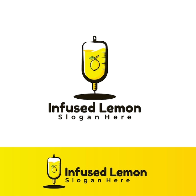 Marca de logotipo de infusión de limón