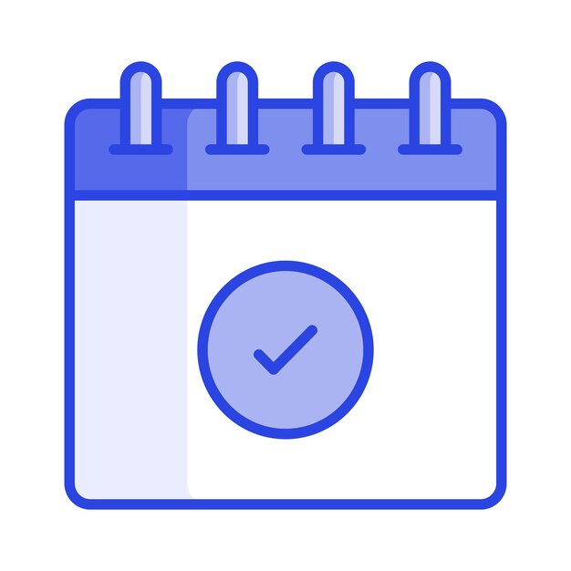 Marca de marcación del diseño vectorial de calendario aprobado en el horario