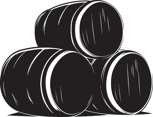 Marca de la medianoche Símbolo de barril elegante Logo vectorial de barril negro oscurecido