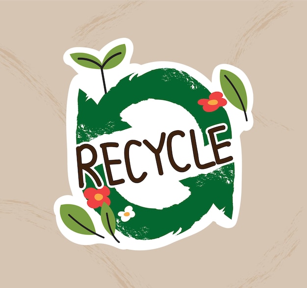 Vector marca de reciclaje vintage verde eco friendly concept vector icon ilustración